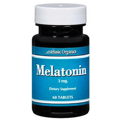Basic, Melatonin Natural Sleep Aid, 3 mg, 60 Tablets Basic