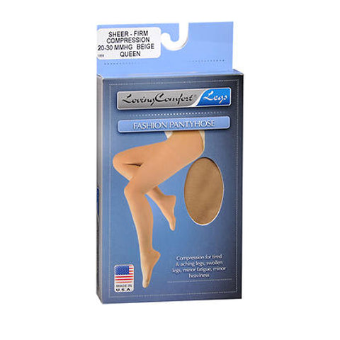 Fashion Pantyhose Sheer Firm Compression Queen Beige 1 Each by Loving Comfort