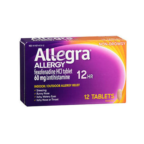 Allegra, Allergy 12 Hr Fexofenadine Hcl Antihistamine Tablets, 60 Mg, 12 Count Allegra