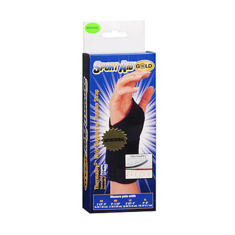 Sport Aid, Gold ThermaDry3 Wrist Support with Tension Strap Medium, 1 Each Sport Aid
