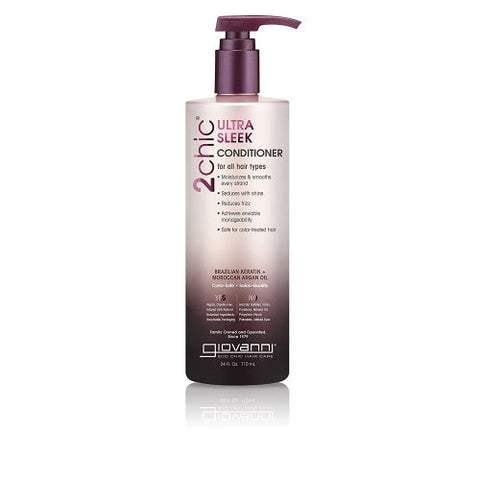 Giovanni Cosmetics, 2chic Brazilian Keratin and Argan Oil Ultra-Sleek Conditioner, 24 OZ Giovanni Cosmetics