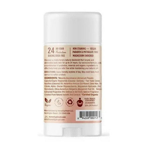 Honestly pHresh, Prebiotic Natural Deodorant Barely Sweet, 2.25 Oz
