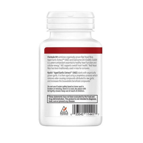 Kyolic, Aged Garlic Extract Red Yeast Rice Plus Coq10 Formula 114, 75 Caps