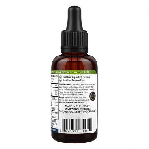 Amazing Herbs, Black Seed, 100% Pure Cold-Pressed Black Cumin Seed Oil, 1 Oz Amazing Herbs