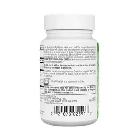 Source Naturals, Vegan True Omega-3s, 300 mg, 30 Softgels Source Naturals
