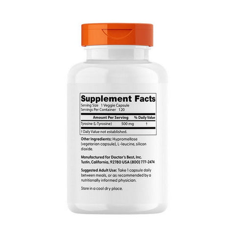 Doctors Best, Best L-Tyrosine, 500 mg, 120 Veggie Caps Doctors Best