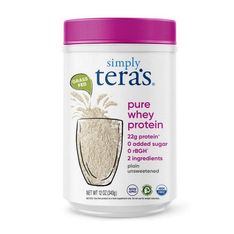 Tera's Whey, Whey Grass Fed Simply Pure Whey Protein Powder Unsweetened, 12 Oz Tera's Whey