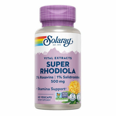 Solaray, Vital Extracts Super Rhodiola, 500 Mg, 60 Veg Caps Solaray