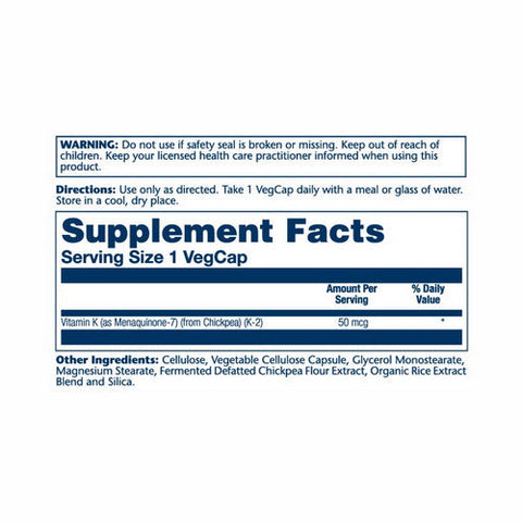 Solaray, Vitamin K2 Menaquinone-7, 50 mcg, 30 Caps Solaray