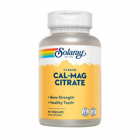 Solaray, Cal-Mag Citrate 1:1 Ratio, 90 Veg Caps Solaray