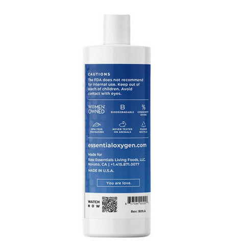 Essential Oxygen, Food Grade Hydrogen Peroxide 3% USP, 32 oz Essential Oxygen