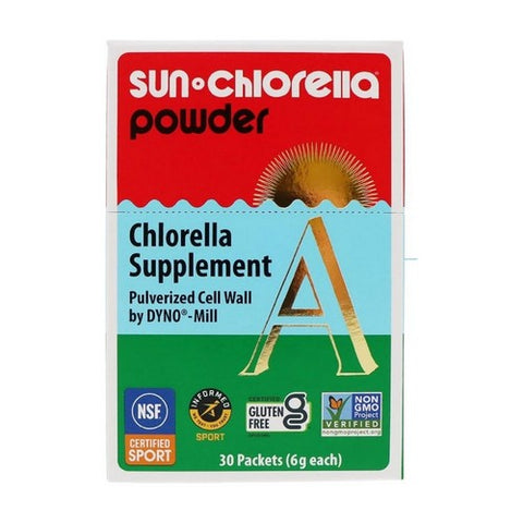 Sun Chlorella, Powder Green Algae Superfood Supplement Chlorophyll, 30 Packets Sun Chlorella