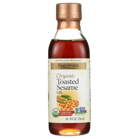 Spectrum Oils, Organic Unrefined Toasted Sesame Oil, 8 Oz(Case Of 6) Spectrum Oils