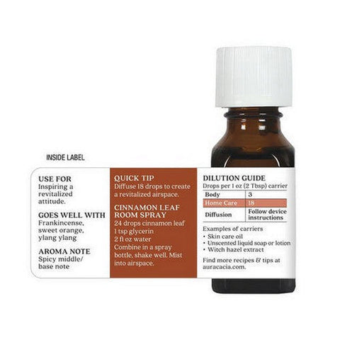 Aura Cacia, Pure Essential Oil Cinnamon Leaf, 0.5 Oz Aura Cacia