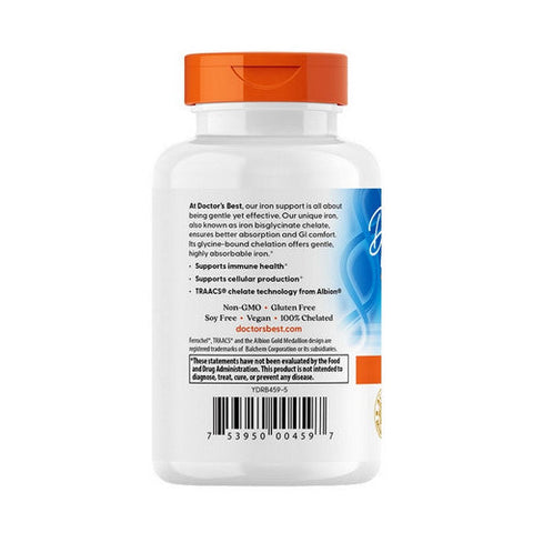 Doctors Best, High Absorption Iron, 27 Mg, 120 Tablets Doctors Best