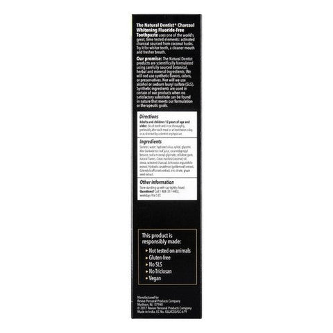 Natural Dentist, Charcoal Whitening Fluoride-Free Toothpaste Cocomint, 5  Oz Natural Dentist