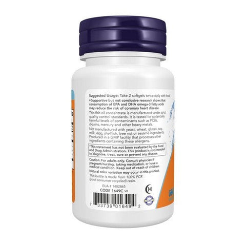 Now Foods, Omega-3 Fish Oil, 1000 Mg, 30 Softgels Now Foods