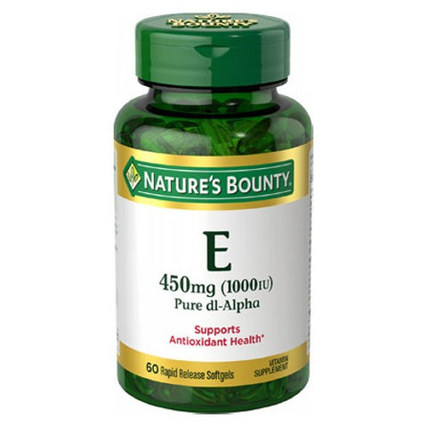 Nature's Bounty, Vitamin E Pure dl-Alpha, 1000 IU, 24 X 60 Softgels Nature's Bounty