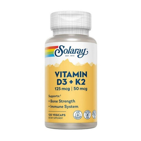 Solaray, Vitamin D-3 & K-2, 120 Veg Caps Solaray