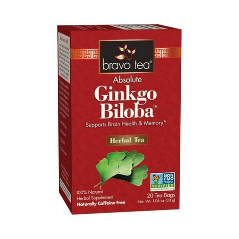 Bravo Tea, Absolute Ginkgo Biloba Herbal Tea, 20 Bags Bravo Tea