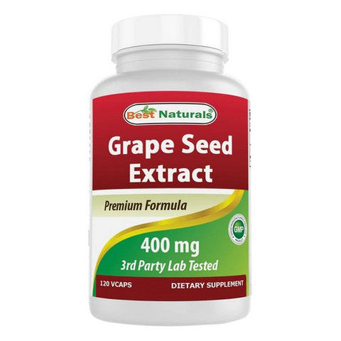 Best Naturals, Grapeseed Extract, 400 mg, 120 Veg Caps Best Naturals