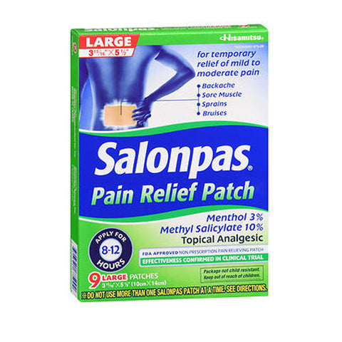 Salonpas, Pain Relief Patches Large, 9 Count Salonpas