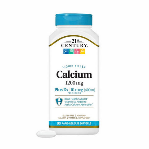 21st Century, Liquid Filled Calcium Plus D3, 90 Softgels 21st Century