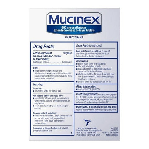 Mucinex, Expectorant 12 Hour Extended Release, 68 Tabs