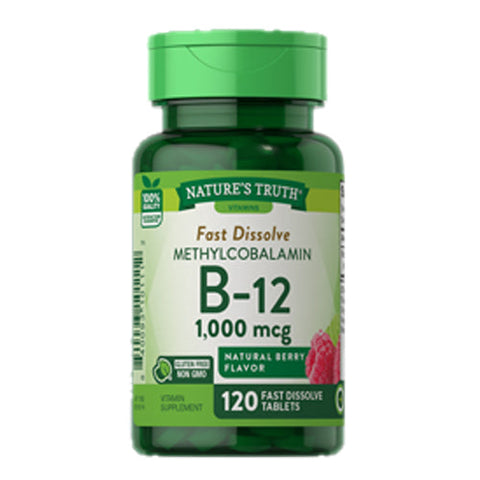 Nature's Truth, B-12 Fast Dissolve Natural Berry Flavor, 1000 Mcg, 120 Tabs Nature's Truth