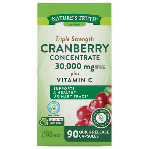 Nature's Truth, Triple Strength Cranberry Concentrate Plus Vitamin C, 30000 Mg, 90 Caps Nature's Truth