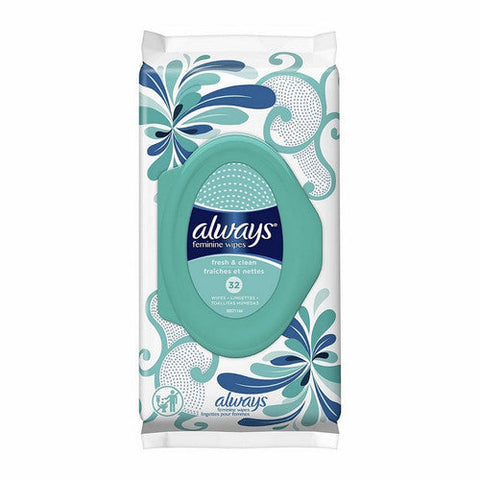 Always Discreet, Feminine Wipes Fresh And Clean, 32 Each Always Discreet