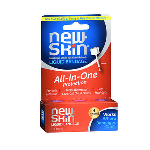 New-Skin, Benzethonium Chloride 0.2% First Aid Antiseptic Liquid Bandage, 1 Oz New-Skin