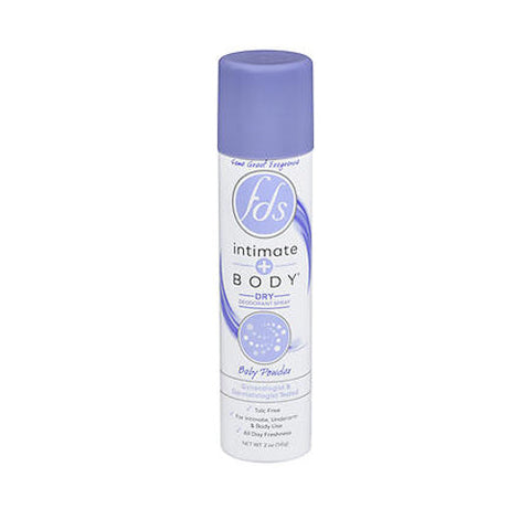 Fds, Intimate + Body Dry Deodorant Spray Baby Powder, 2 Oz Fds