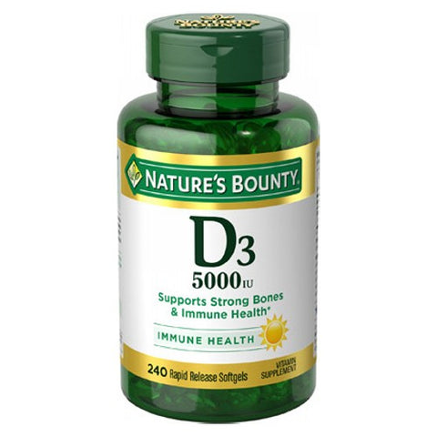 Nature's Bounty, Vitamin D3, 5000 IU, 240 Softgels Nature's Bounty