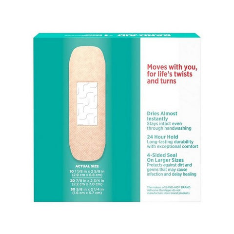 Band-Aid, Skin-Flex Adhesive Bandages Assorted Sizes, 60 Each