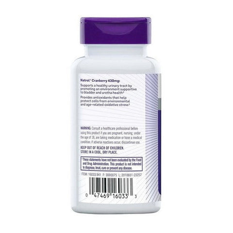 Natrol, Cranberry Women's Health, 430 Mg, 30 Caps Natrol