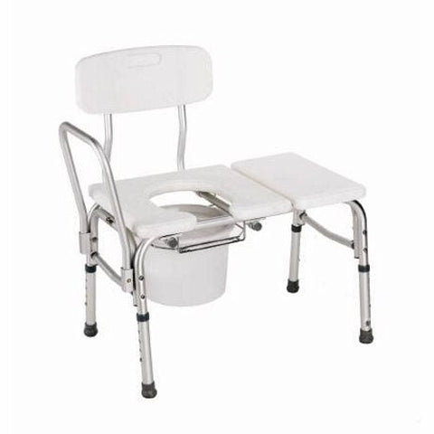 Carex, Bath / Commode Transfer Bench Carex  18 to 21 Inch Height Range 300 lbs. Weight Capacity Fixed Arm, Count of 1 Carex