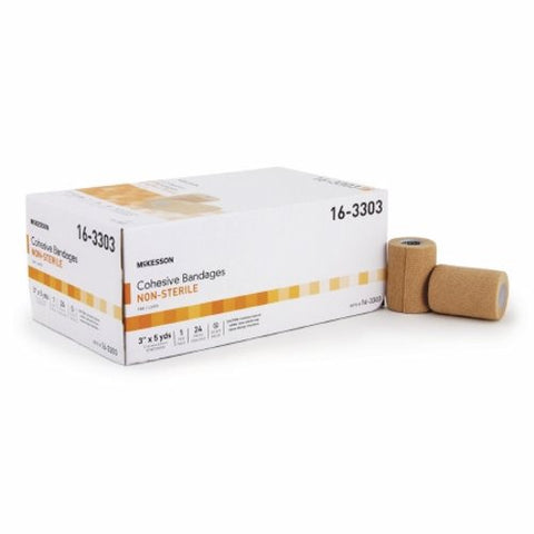 McKesson, Cohesive Bandage 3 Inch X 5 Yard Self-adherent Closure Tan NonSterile 16-3303, 1 Pack McKesson