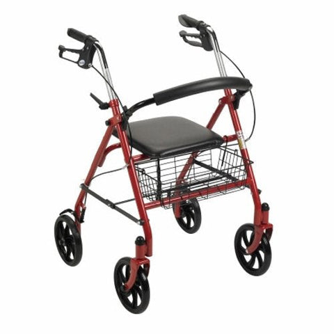 McKesson, 4 Wheel Rollator McKesson Red Folding Steel Frame, Count of 1 McKesson