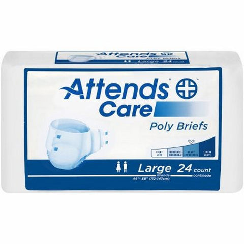 Attends, Unisex Adult Incontinence Brief Large Disposable BRHC30, Count of 24 Attends