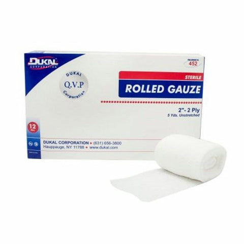 Dukal, Fluff Bandage Roll Dukal Cotton 2-Ply 2 Inch X 5 Yard Roll Shape Sterile, Case Of 8 Dukal