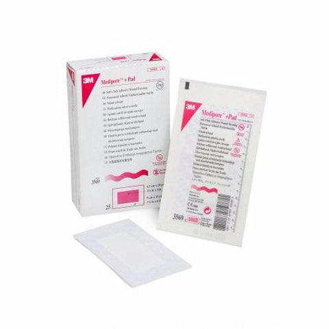 3M, Composite Dressing Medipore 3-1/2 X 6 Inch Rectangle Sterile Nonwoven Backing, Case of 100 3M