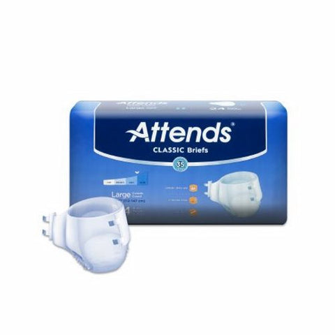 Attends, Unisex Adult Incontinence Brief Large Disposable Heavy Absorbency BRB30, Count of 4 Attends
