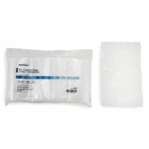 Zip Closure Bag McKesson 4 X 6 Inch Polyethylene Clear 1000 Count by McKesson