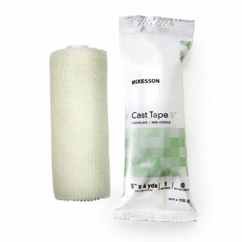 McKesson, Cast Tape 5 Inch X 12 Foot Fiberglass White 115-5, Box Of 10 McKesson