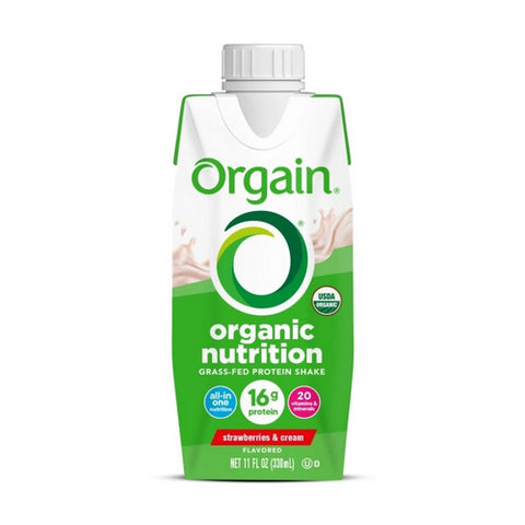 Organic Nutritional Shake Strawberries And Cream Flavor Liquid Oral Supplement Count of 12 by Orgain