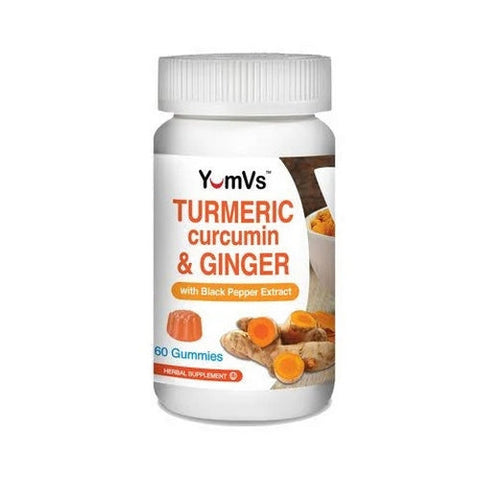 Yum-V's, Turmeric Curcumin With Ginger And Piperine Gummies Peach, 60 Gummies Yum-V's