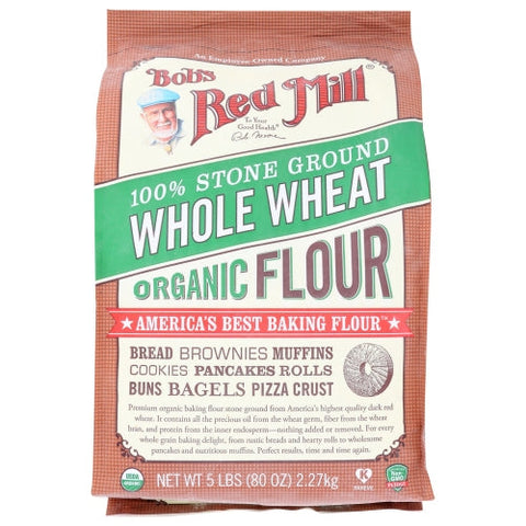 Bobs Red Mill, Flour Whl Wht Org, Case of 8 X 5 lb