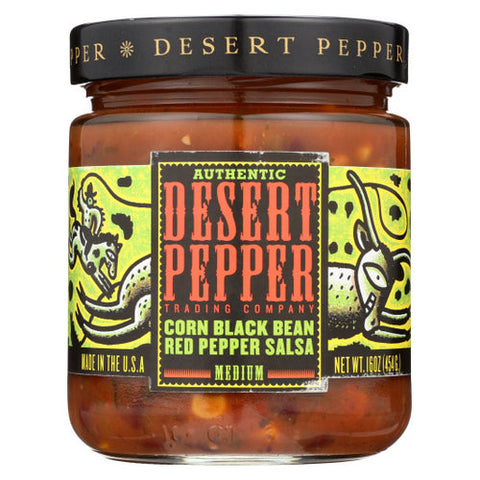 Desert Pepper, Corn Black Bean Roasted Red Pepper Salsa, Case of 6 X 16 Oz