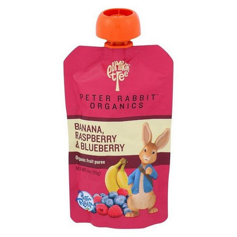 Peter Rabbit, Raspb Erry Banana & Blueberry Puree, 4 Oz(Case Of 10) Peter Rabbit
